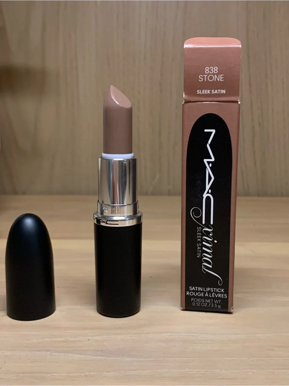 MAC Cosmetics Satin Lipstick Stone 838 - Neutral Nude Pink